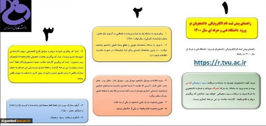 قابل توجه دانشجویان جدیدالورود : راهنمای ثبت نام الکترونیکی 2