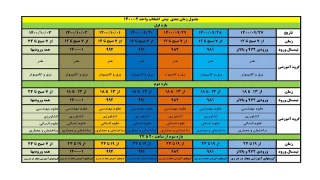 برنامه زمانبندی انتخاب واحد ترم دوم 1400